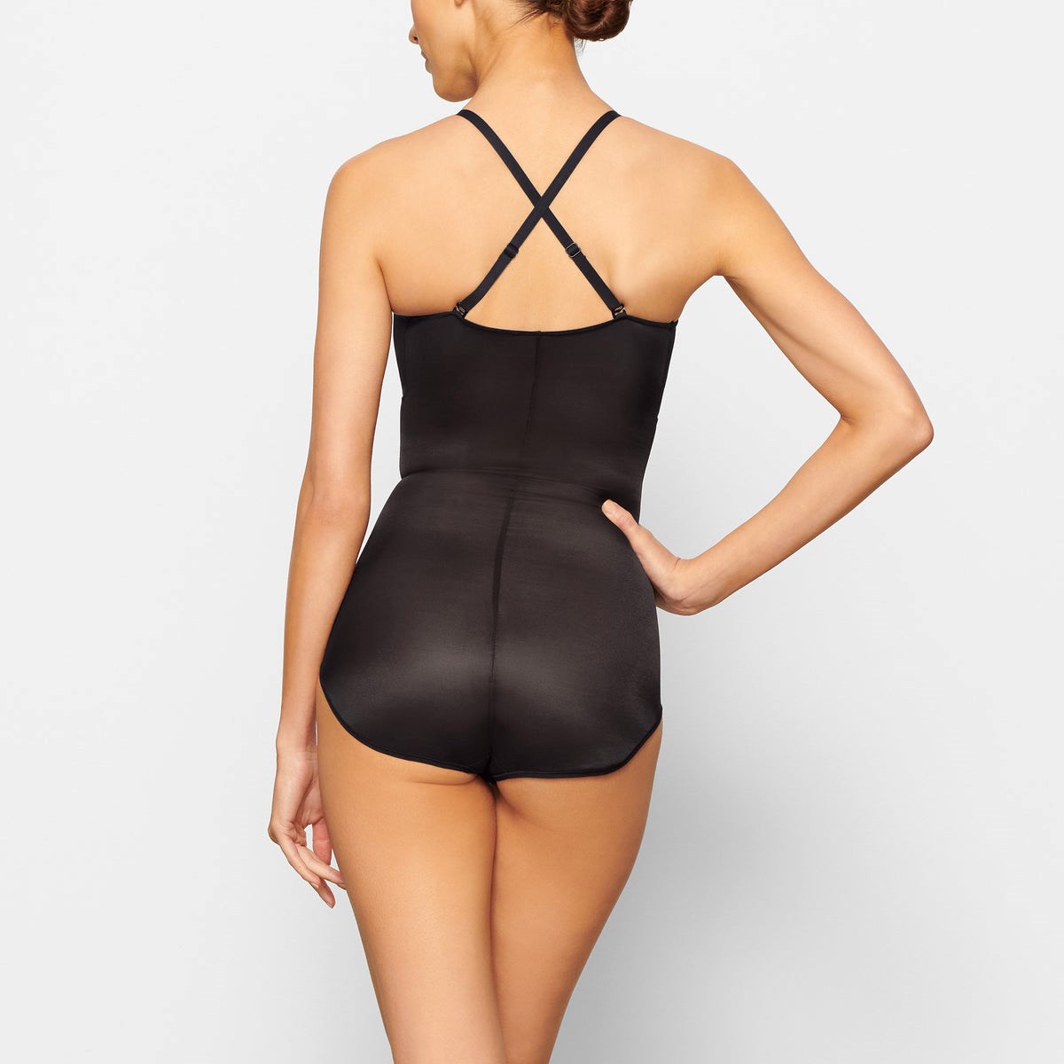 SKIMS Barely There Bodysuit Brief W/ Snaps Onyx | WZ9230851