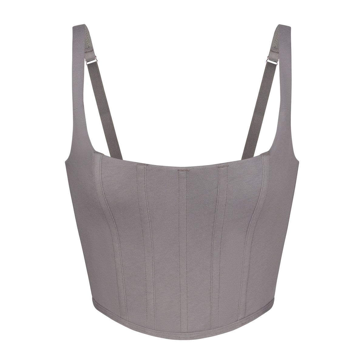 SKIMS Bavlnene Corset Bustier Charcoal | GA2350816