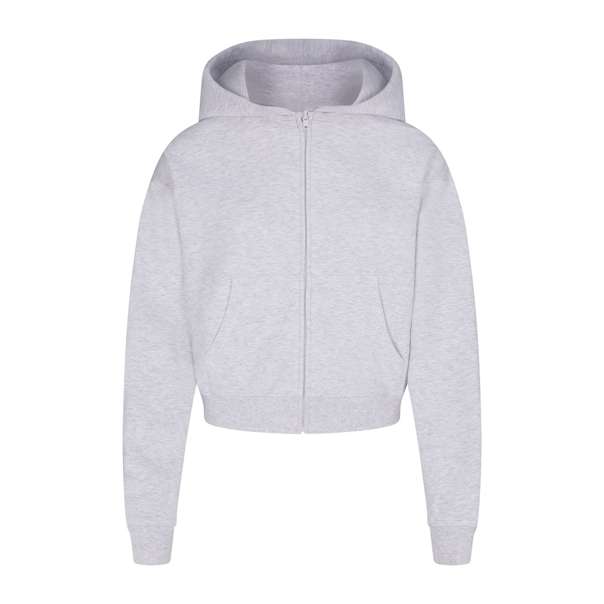 SKIMS Bavlnene Fleece Zip Up Hoodie Svetlo Siva | KW3741250