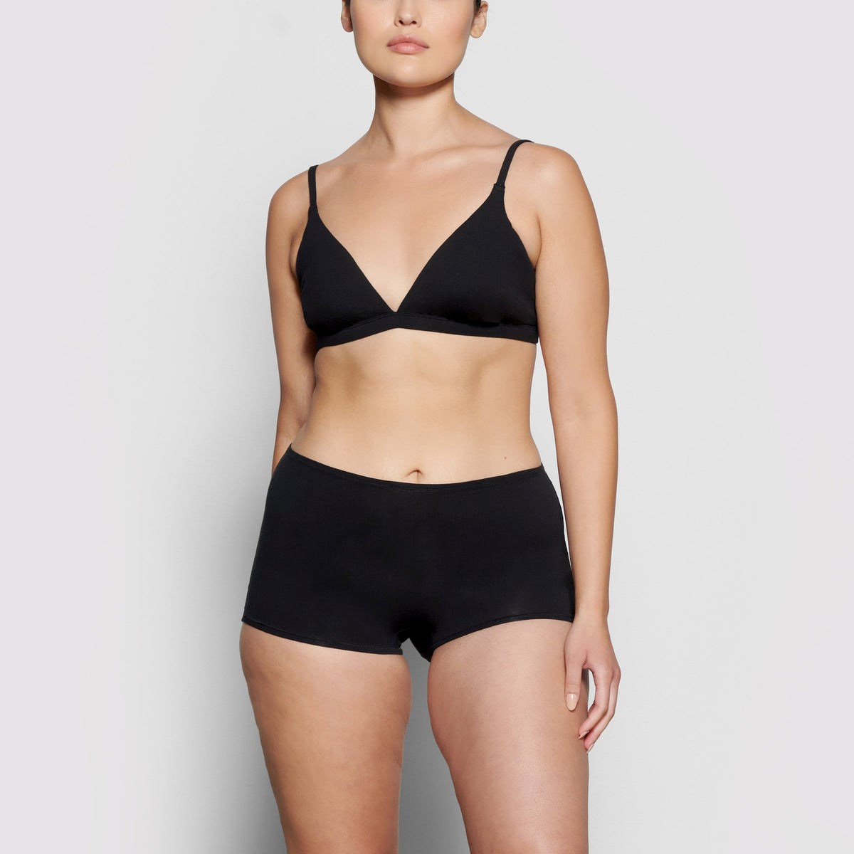 SKIMS Bavlnene Jersey Triangle Bralette Soot | QI5982713