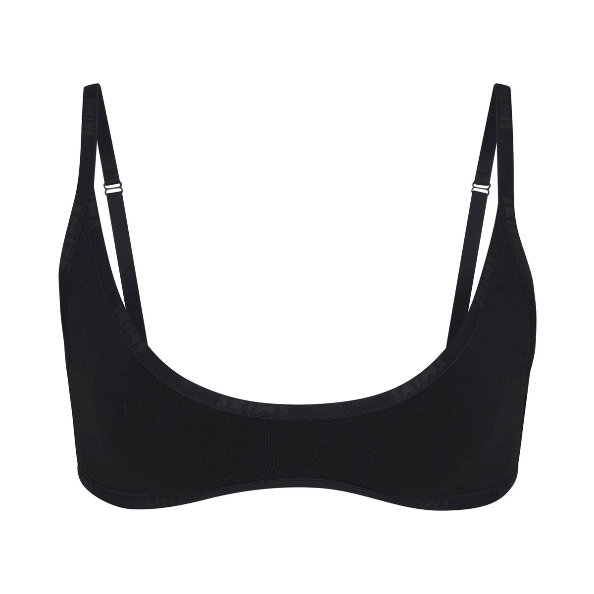 SKIMS Bavlnene Logo Scoop Neck Bralette Soot | GV9218365