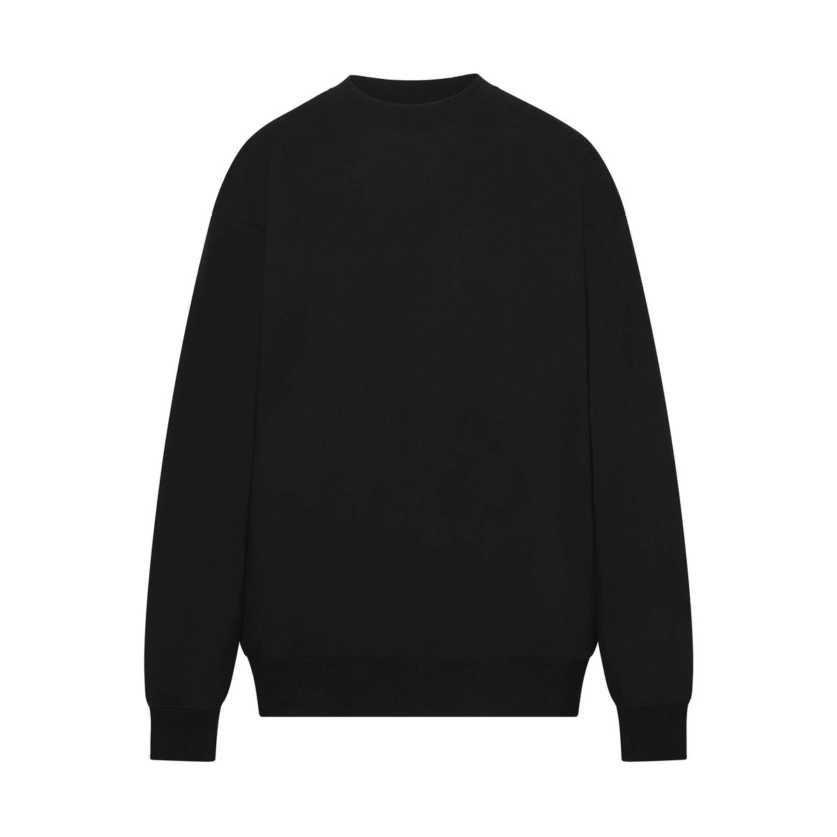 SKIMS Boyfriend Fleece Crew Neck Pullover Onyx | BM6053749