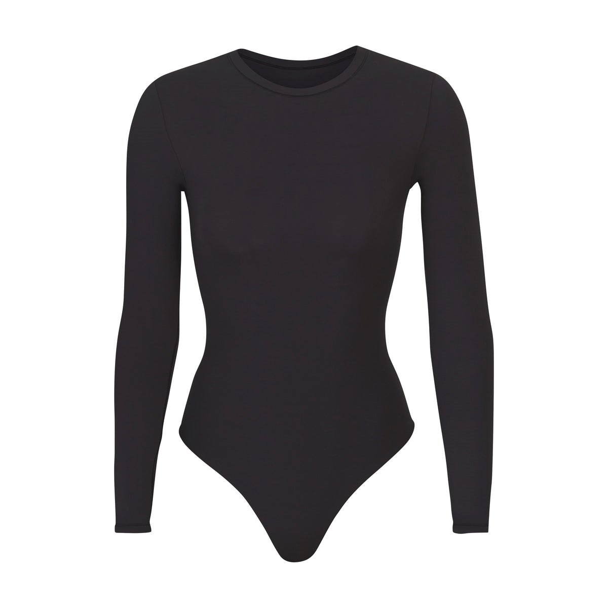 SKIMS Fits Everybody Long Sleeve Crew Neck Bodysuit Onyx | UZ6803754