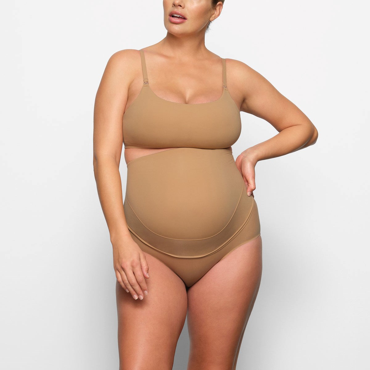 SKIMS Fits Everybody Maternity High-waisted Brief Ochre | LY6248593