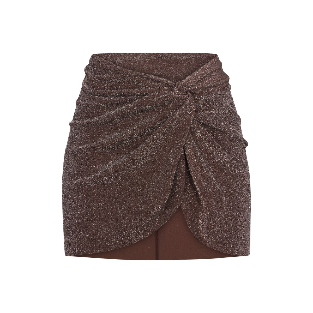 SKIMS Glitter Swim Sarong Mini Skirt Cocoa | VN3405869