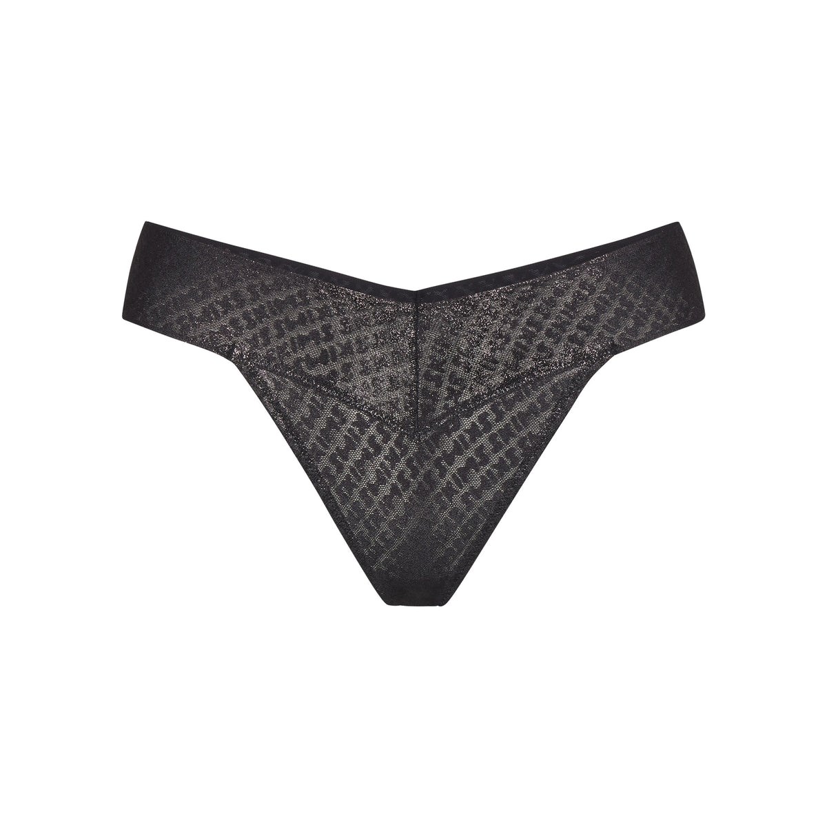 SKIMS Logo Mesh Foil Tanga Onyx | NM5687149