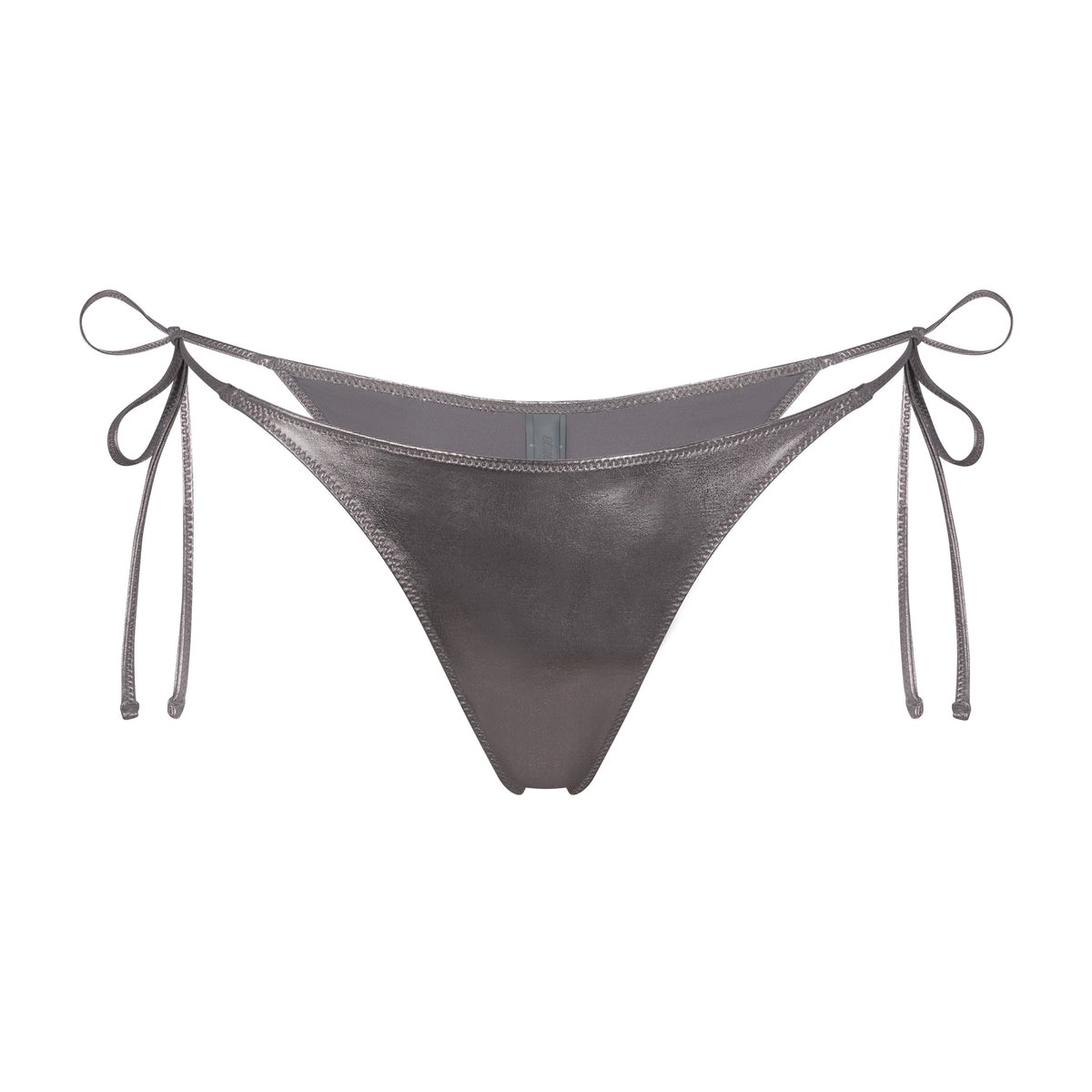 SKIMS Metallic Swim Skimpy Tie Bottom Carbon | RM4826507