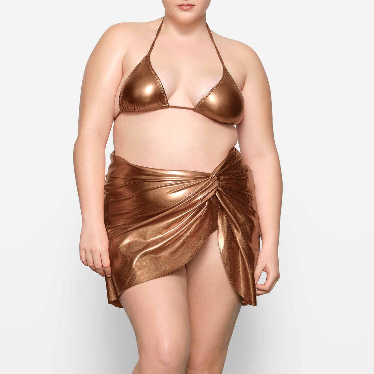 SKIMS Metallic Swim Tie Sarong Penny | OY7586130