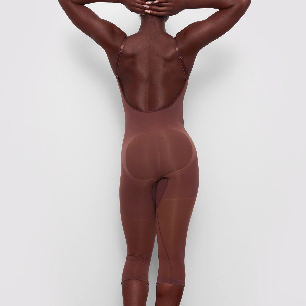 SKIMS Seamless Sculpt Low Back Bodysuit With Hosiery Leg Cocoa | QV7582463