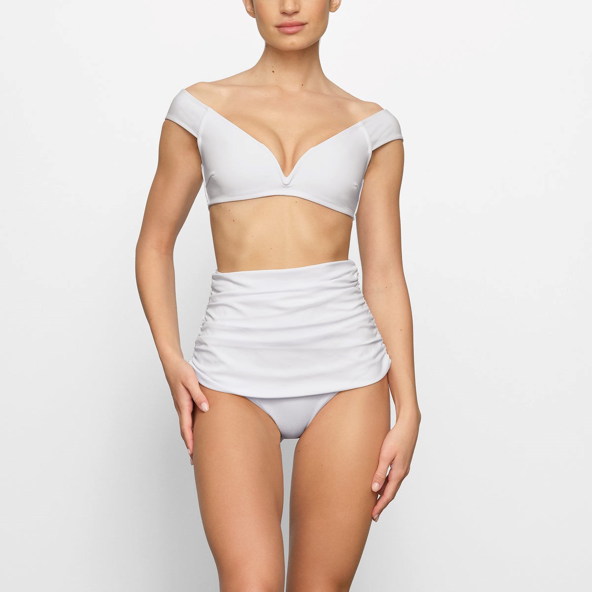 SKIMS Shaping Swim Off The Shoulder Bikiny Top Marble | LJ0346175