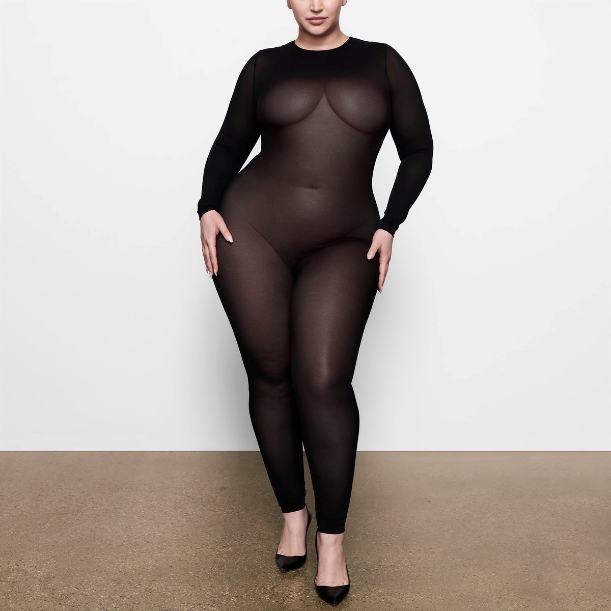 SKIMS Sheer Sculpt Catsuit Onyx | MZ5629713