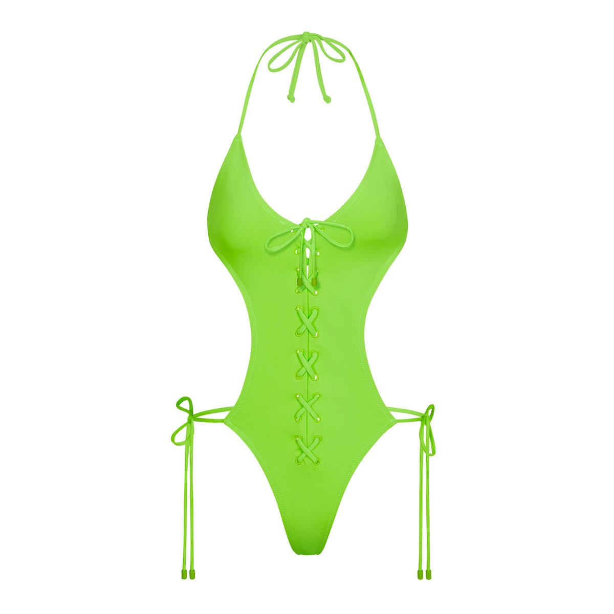 SKIMS Swim Cipkovane Up Monokini Zelene | EC6905871