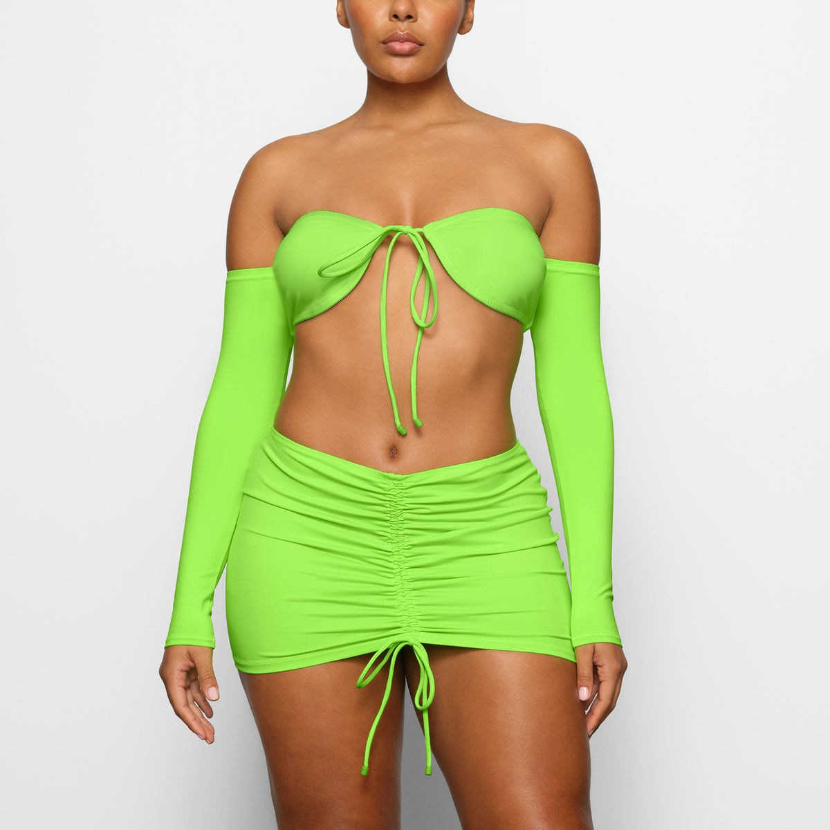 SKIMS Swim Long Sleeve Bikiny Top Zelene | AI1564378