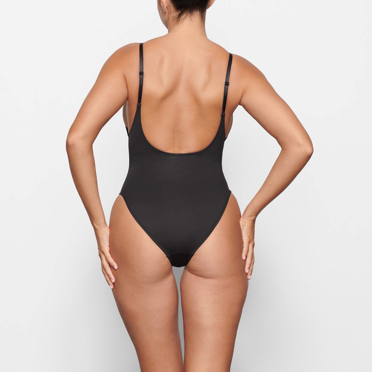 SKIMS Swim Scoop Neck One Piece Onyx | OE0742519