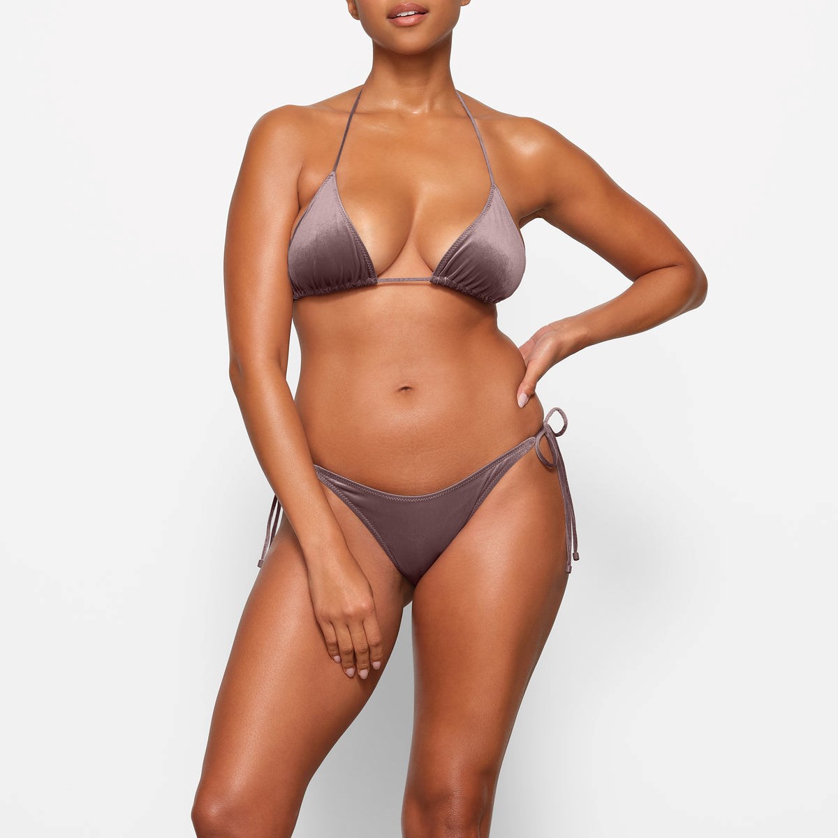 SKIMS Velvet Triangle Bikiny Top Umber | VN2391607