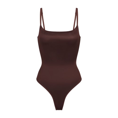 SKIMS Barely There Scoop Bodysuit Cocoa | OC2956731