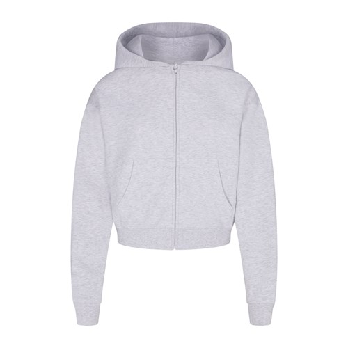 SKIMS Bavlnene Fleece Zip Up Hoodie Svetlo Siva | IE0235981