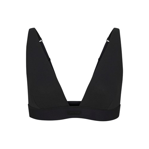 SKIMS Bavlnene Jersey Plunge Bralette Soot | LU0762841