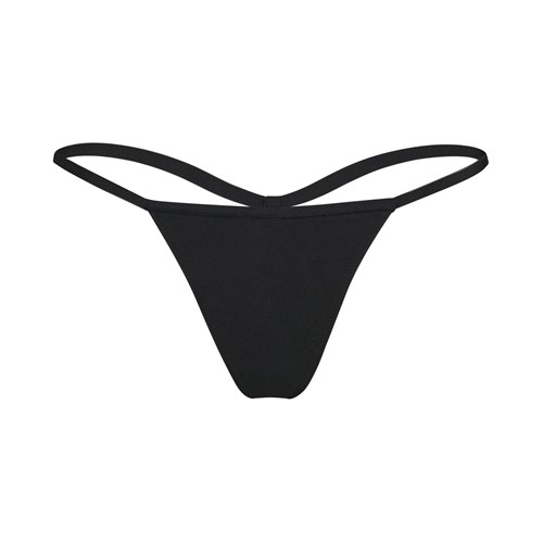 SKIMS Bavlnene Jersey T-string Tanga Soot | JH2639048