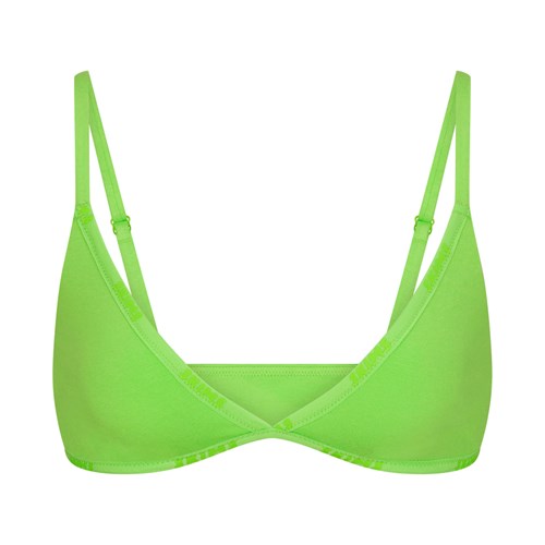 SKIMS Bavlnene Logo Mini Triangle Bralette Zelene | CJ4709125