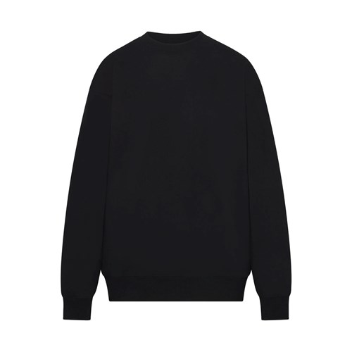 SKIMS Boyfriend Fleece Crew Neck Pullover Onyx | BM6053749