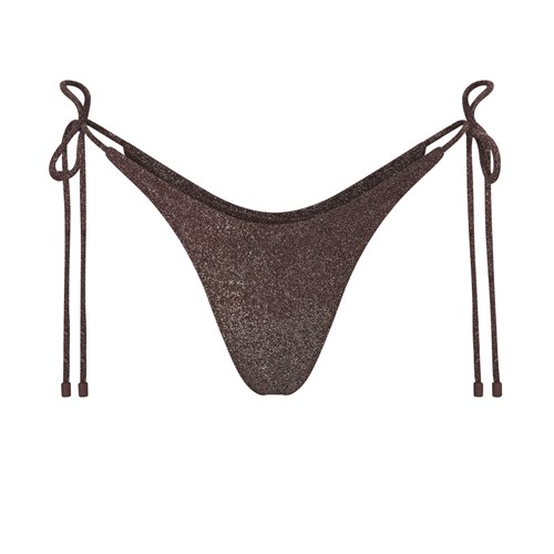 SKIMS Glitter Swim Tie Bikiny Bottom Cocoa | VU7461295