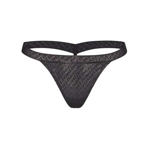 SKIMS Logo Mesh Foil Skimpy Tanga Onyx | BU4398625