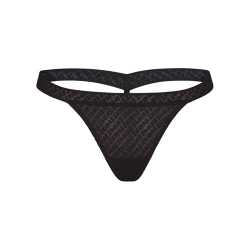 SKIMS Logo Mesh Skimpy Tanga Onyx | VN2163948