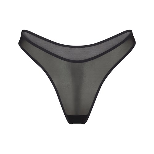 SKIMS Ultra Fine Mesh Tanga Onyx | TX6930854