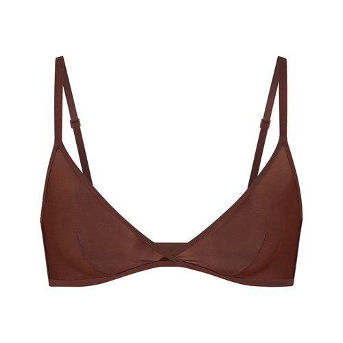 SKIMS Ultra Fine Mesh Triangle Bralette Mahogany | ZV3647125