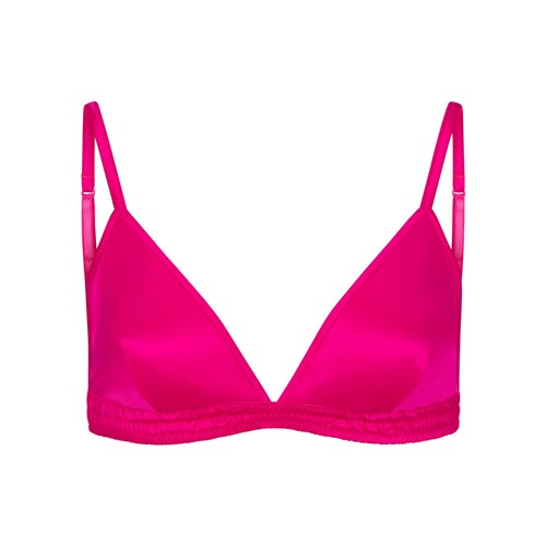 SKIMS Woven Shine Triangle Bralette Raspberry | UK6792384